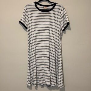 Ribbed striped tshirt dress